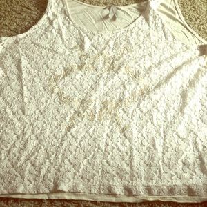 Cream Lace tank top by Dantelle 3x